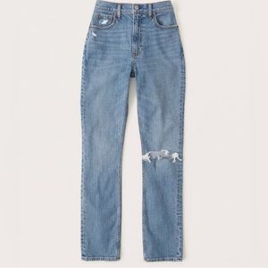 abercrombie & fitch The 90s curve love slim straight ultra high rise.
